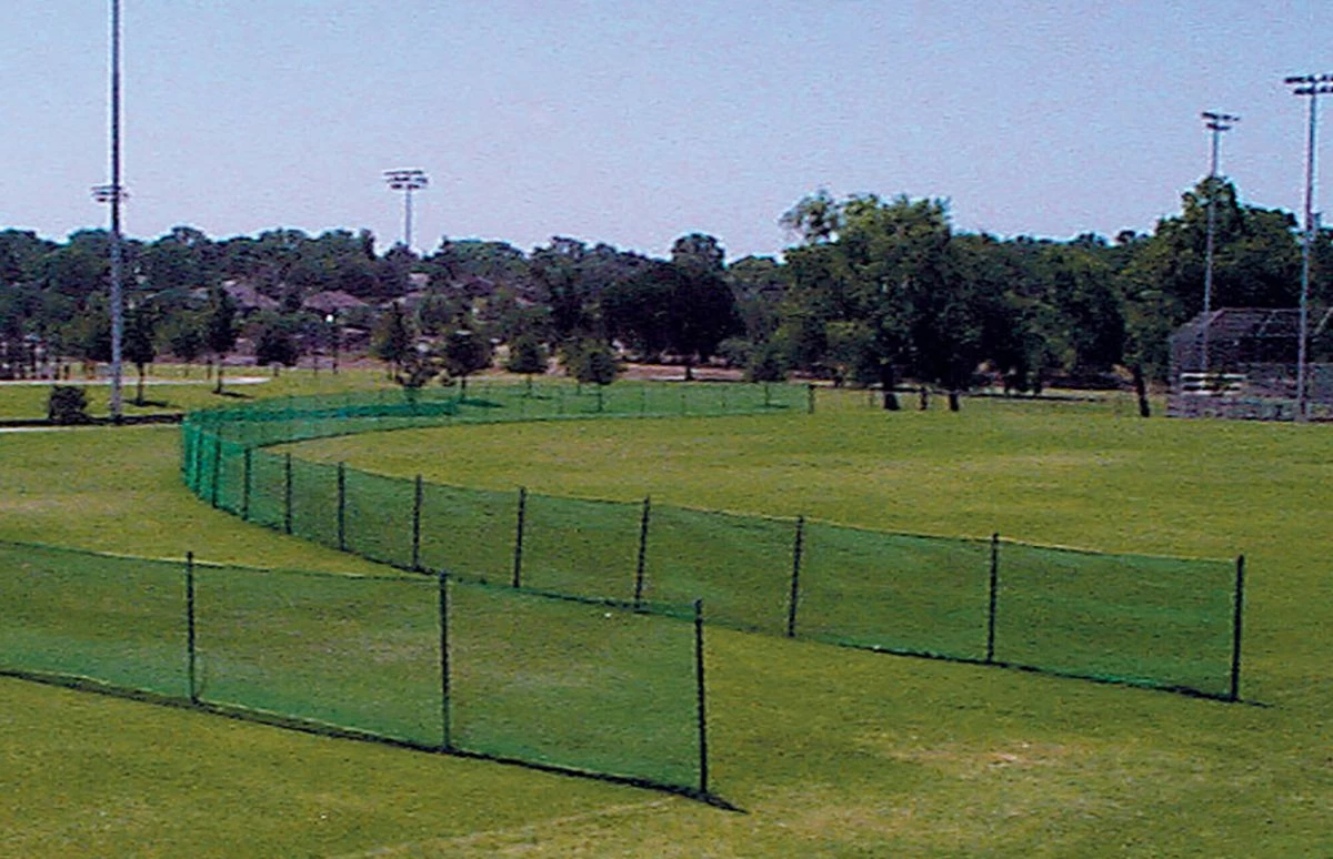 Outlet ✨ 150' Portable Temporary Mesh Outfield Fencing w/ Ground Sockets Blue 🧨 1 Outlet ✨ 150' Portable Temporary Mesh Outfield Fencing w/ Ground Sockets Blue 🧨