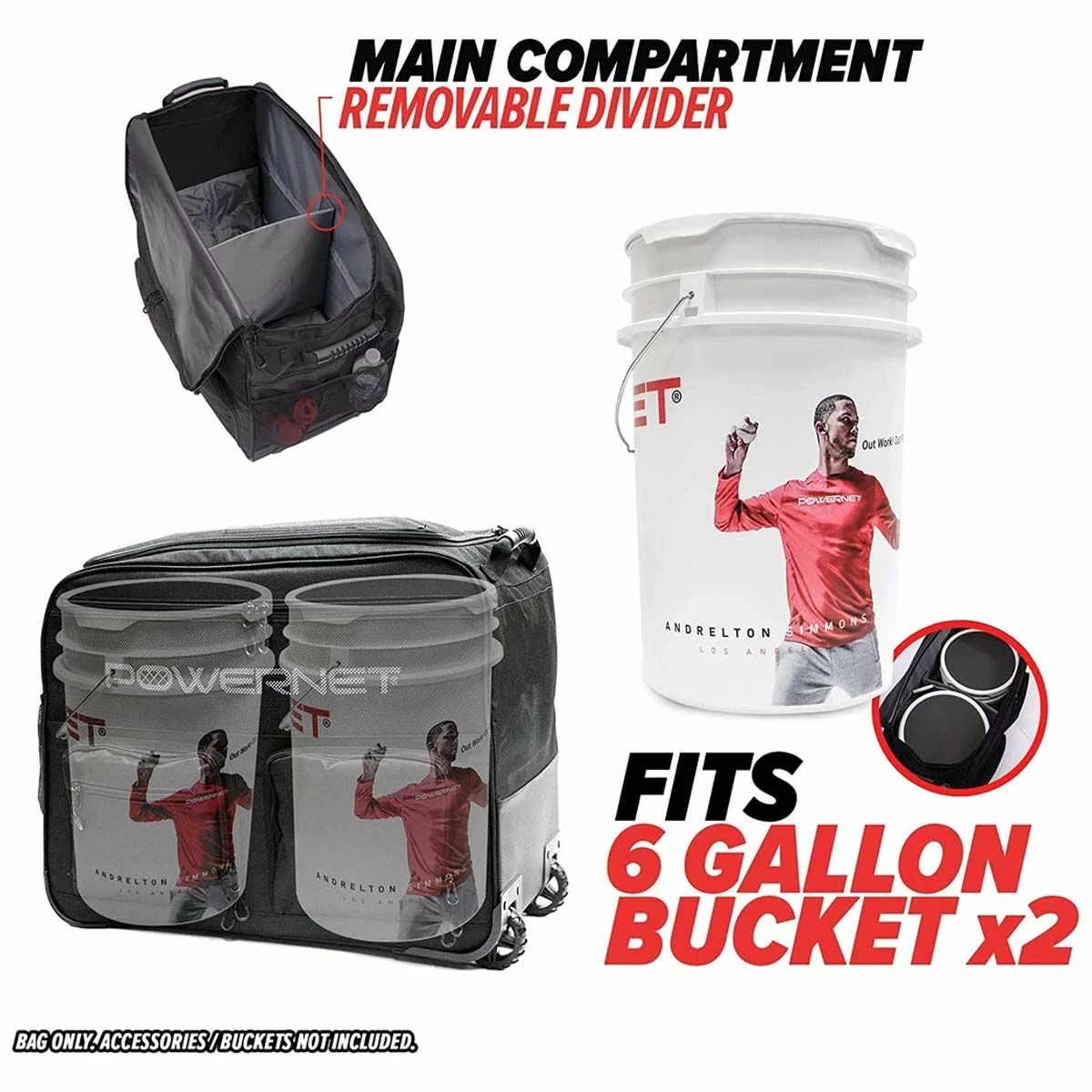 Best Sale π POWERNET Rolling βΎ Baseball/Softball Ball Bucket Caddy π 2 Best Sale π POWERNET Rolling βΎ Baseball/Softball Ball Bucket Caddy π - Image 2