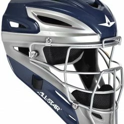 Cheap ✨ All Star MVP2510TT Two-Toned Catcher's Helmet, YOUTH Navy/Silver 🎉