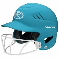 Cheap 🧨 Rawlings Coolflo Fastpitch Highlighter 🥎 Softball Batting Helmet, RCFHLFG Navy 🔥
