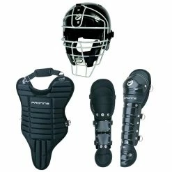 Coupon 🎉 Pro Nine Age 5-7 3-Piece Youth Catcher's Gear Set w/ Scarlet Helmet 👏