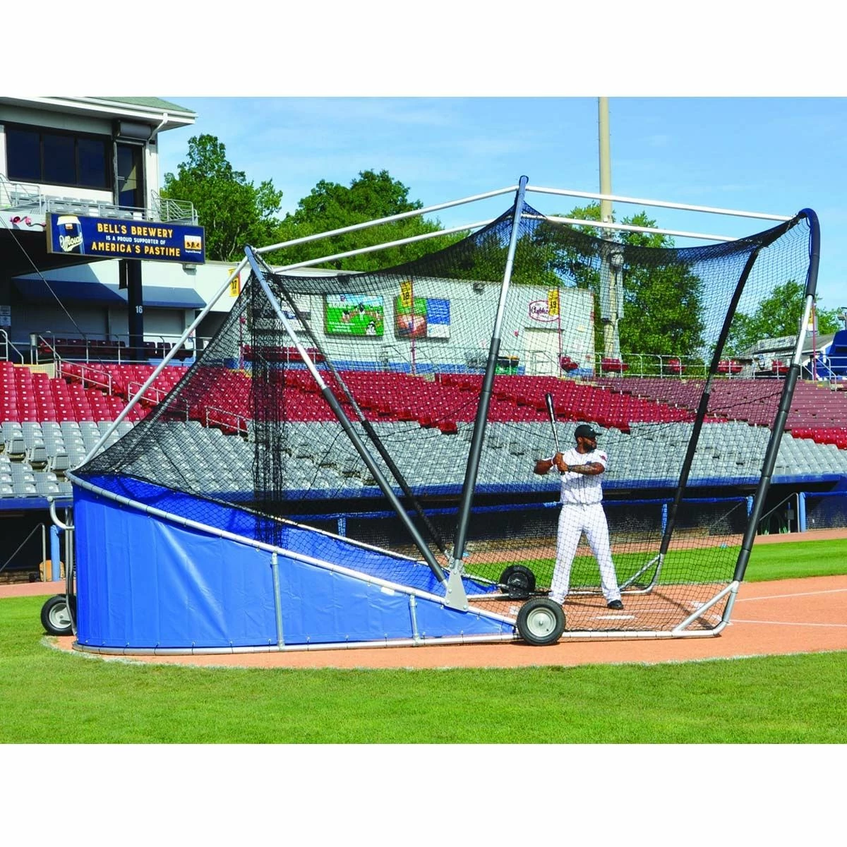 Promo ⌛ Jaypro Big League Bomber Pro Portable Batting Cage, BBGS-18 Navy 👏 1 Promo ⌛ Jaypro Big League Bomber Pro Portable Batting Cage, BBGS-18 Navy 👏