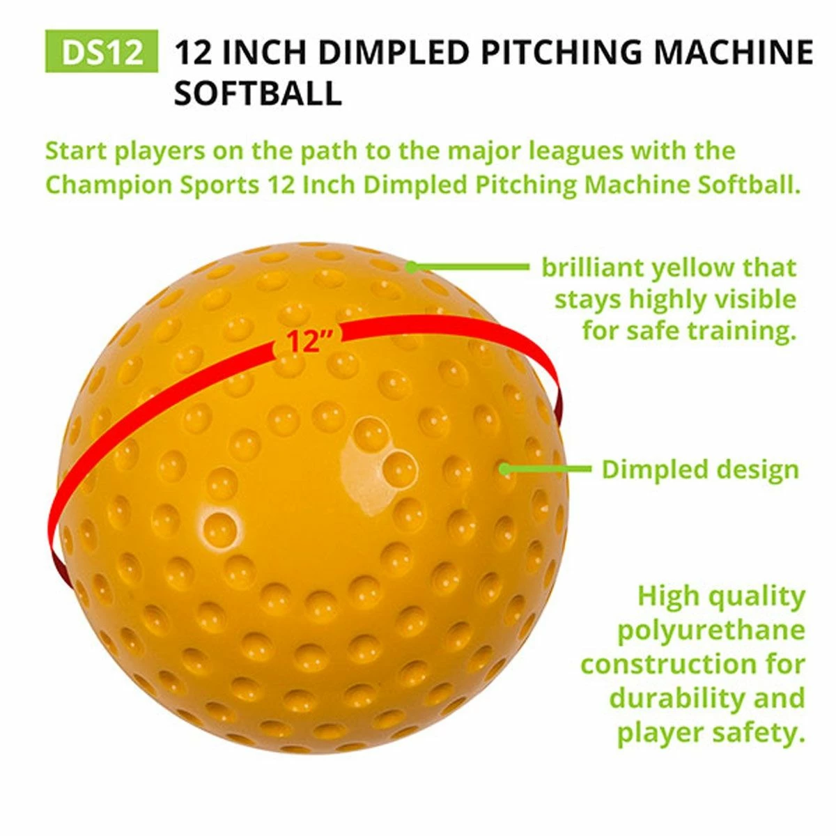 Outlet ๐ Champion 12" Dimpled Pitching Machine ๐ฅ Softballs, DS12 ๐ 3 Outlet ๐ Champion 12" Dimpled Pitching Machine ๐ฅ Softballs, DS12 ๐ - Image 3