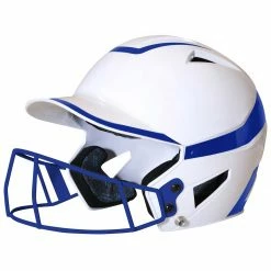 Outlet 😍 Champro HX Pro Fastpitch 2-Tone Batting Helmet w/Faceguard Navy 🔥