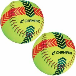 Brand new ✔️ Champro 2/pk Striped Training 🥎 Softballs, CSB52S 👍